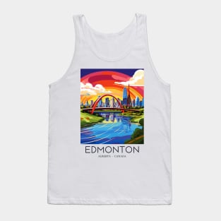 A Pop Art Travel Print of Edmonton - Canada Tank Top